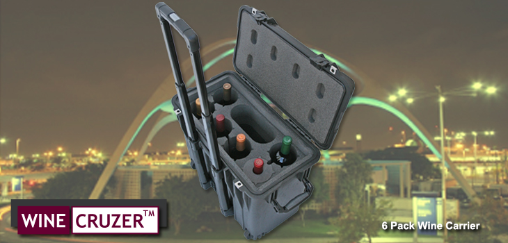 6 Pack Wine Carrier with wheels
