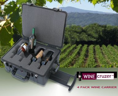 4 bottle wine carrier with wheels