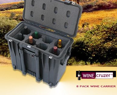 8 Pack Wine Carrier with wheels