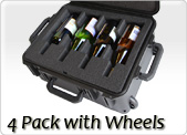 4 pack wine carrier with wheels