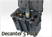 wine carrier for decanter and 5 wine bottles