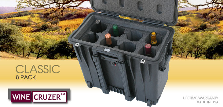 8 Pack Wine Carrier with wheels