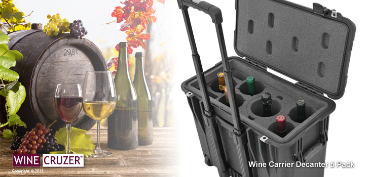 wine carrier 5 pack with decanter